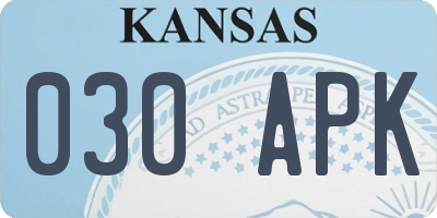 KS license plate 030APK