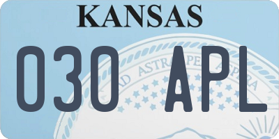 KS license plate 030APL