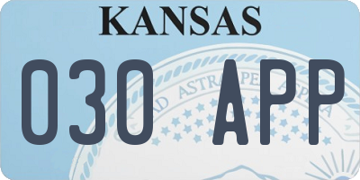 KS license plate 030APP