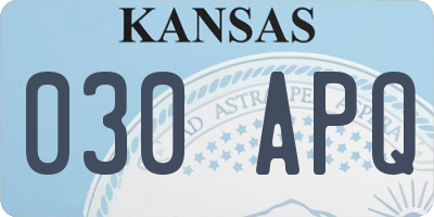 KS license plate 030APQ