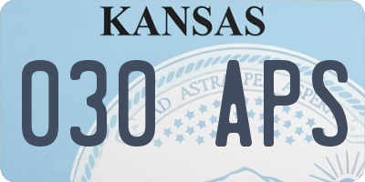 KS license plate 030APS