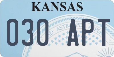 KS license plate 030APT