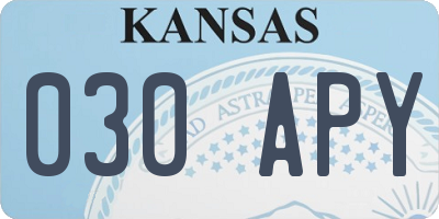 KS license plate 030APY