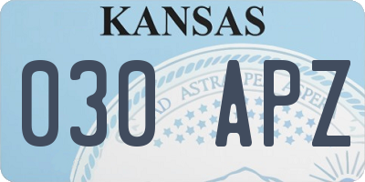 KS license plate 030APZ