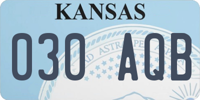 KS license plate 030AQB