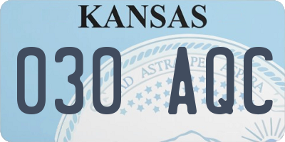 KS license plate 030AQC