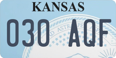 KS license plate 030AQF