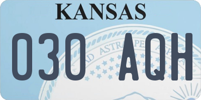 KS license plate 030AQH