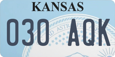 KS license plate 030AQK