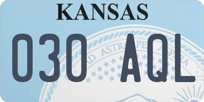 KS license plate 030AQL