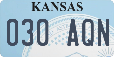 KS license plate 030AQN