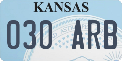 KS license plate 030ARB