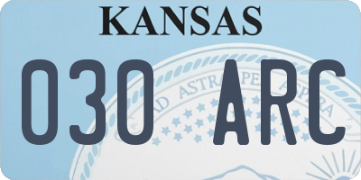 KS license plate 030ARC