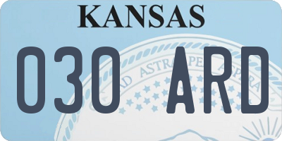 KS license plate 030ARD