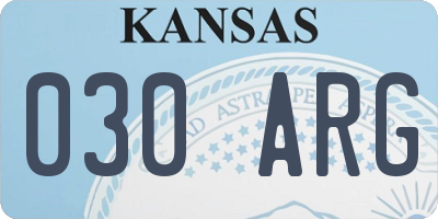 KS license plate 030ARG