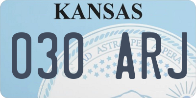 KS license plate 030ARJ