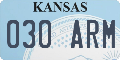 KS license plate 030ARM