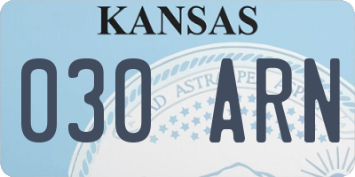 KS license plate 030ARN