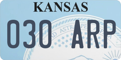 KS license plate 030ARP
