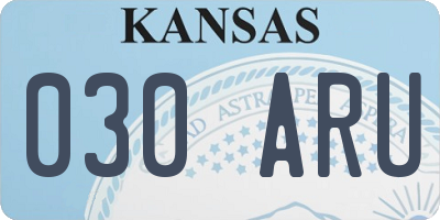 KS license plate 030ARU