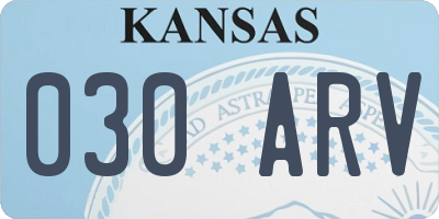 KS license plate 030ARV