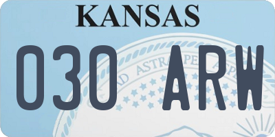 KS license plate 030ARW