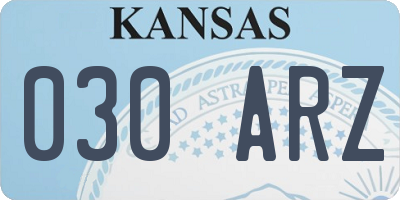 KS license plate 030ARZ