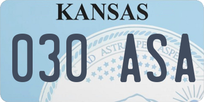 KS license plate 030ASA
