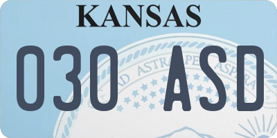 KS license plate 030ASD