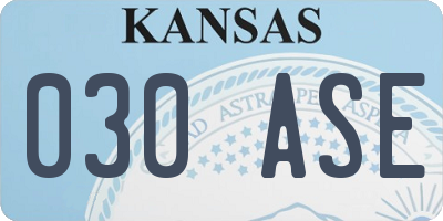 KS license plate 030ASE