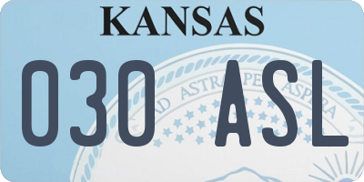 KS license plate 030ASL