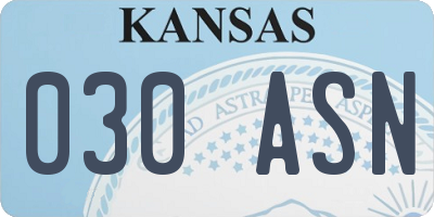 KS license plate 030ASN