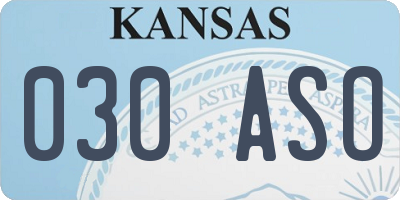 KS license plate 030ASO