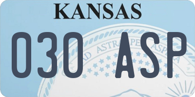 KS license plate 030ASP