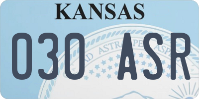 KS license plate 030ASR