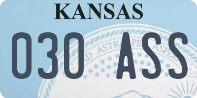 KS license plate 030ASS