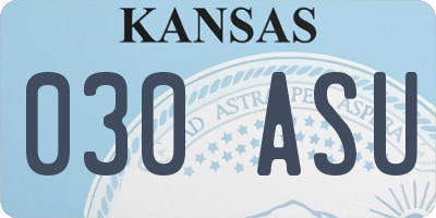 KS license plate 030ASU