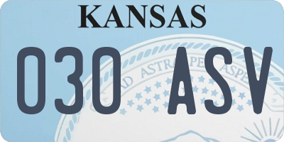 KS license plate 030ASV