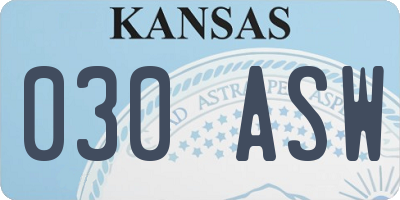 KS license plate 030ASW