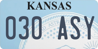 KS license plate 030ASY
