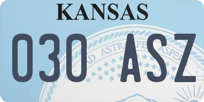 KS license plate 030ASZ