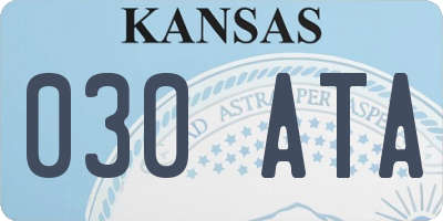 KS license plate 030ATA