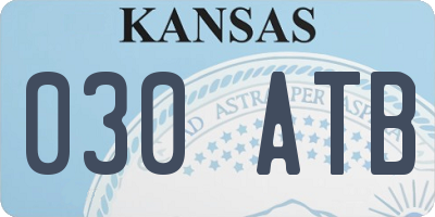 KS license plate 030ATB