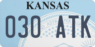 KS license plate 030ATK