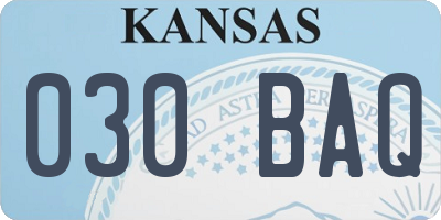 KS license plate 030BAQ
