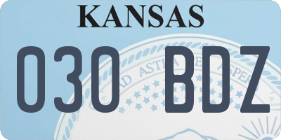 KS license plate 030BDZ