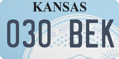 KS license plate 030BEK