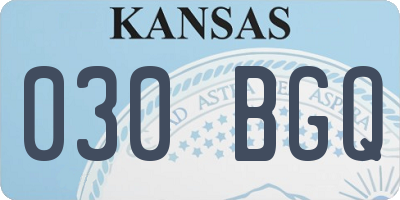 KS license plate 030BGQ