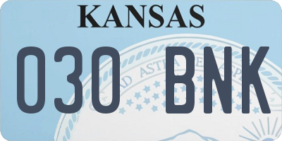 KS license plate 030BNK
