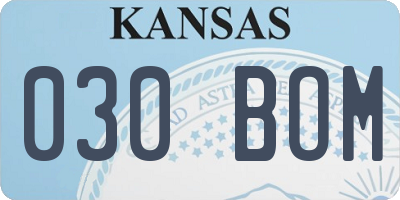 KS license plate 030BOM